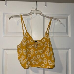 Forever 21 Yellow Daisy Floral Print Crop Top